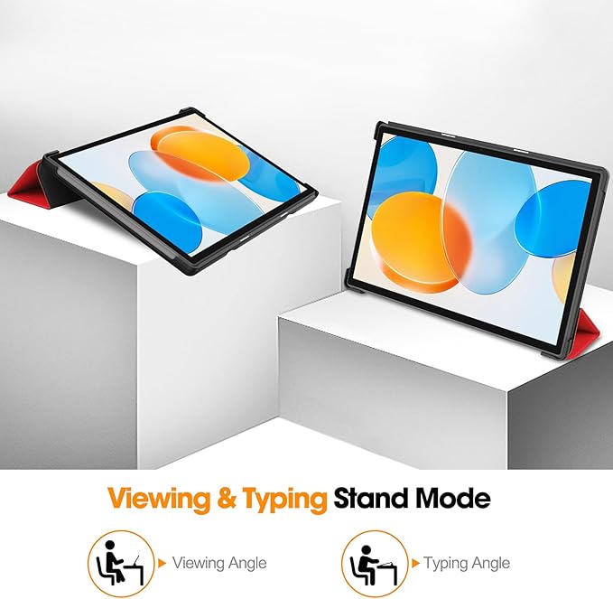 Case for TECLAST M40 Pro 10.1 inch Tablet, Folding Folio Ultra-Thin PU Leather Stand Case Cover for TECLAST M40 Pro / P20HD / P20S Red