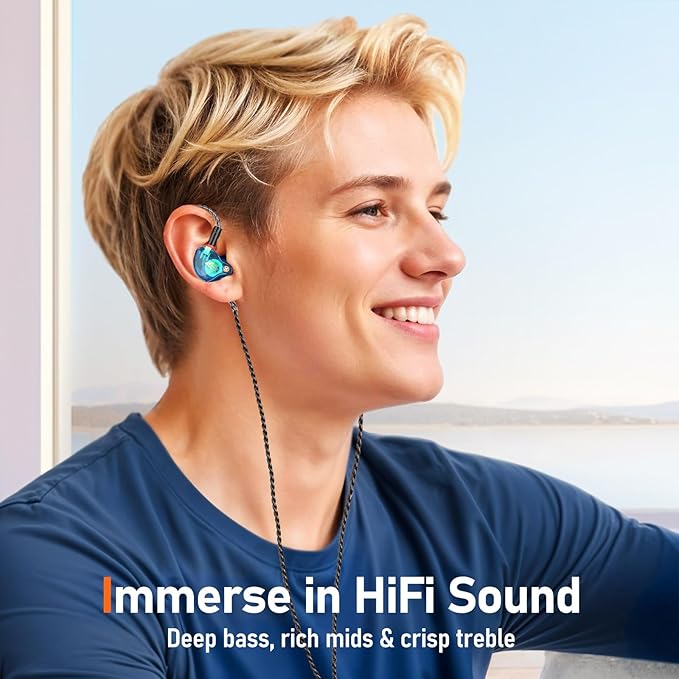 Vibes 202MC USB-C Wired Earbuds - HiFi in Ear Monitor Headphones - Noise Isolating Ear Buds w/ Mic - Clear Sound, Deep Bass & Comfort-Fit Earphones - MMCX to USBC, Silver Plated Cord, Carrying Case