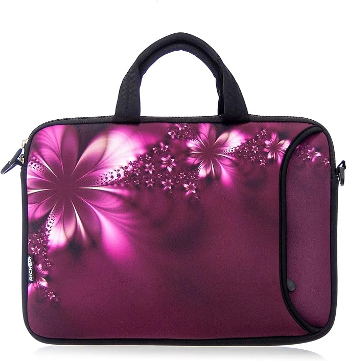 RICHEN 10 inches Messenger Bag Carrying Case Sleeve with Handle Accessory Pocket Fits 7 to 10-Inch Laptops/Notebook/ebooks/Kids tablet/Pad (7-10.2 inch, Flowers)