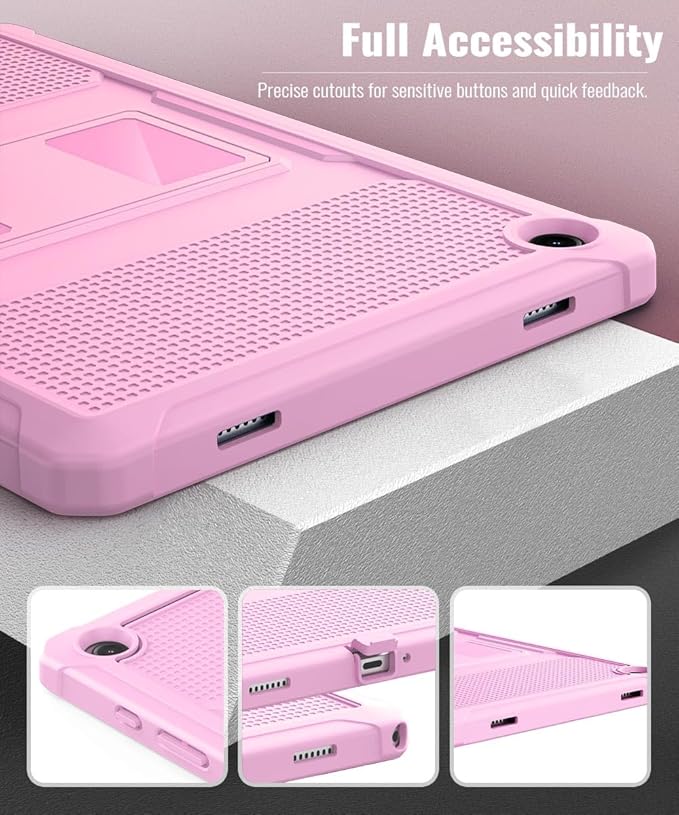 MoKo Case Fit Galaxy Tab A9 Plus 11-Inch 2023 (SM-X210/X216/X218), Shockproof Full Body Rugged Stand Back Cover Built-in Screen Protector Fit Galaxy Tab A9+ 11" 2023, Flowers Pink