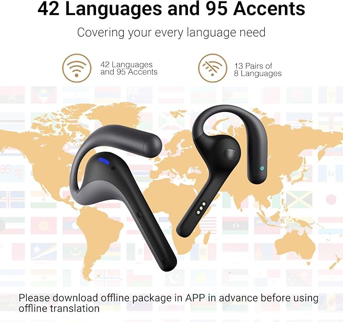 Timekettle W4 Pro AI Interpreter Earbuds(Grey),Translator Device Supporting 40 Languages,Translator Earbuds for Call and Video Translation,APP Work with iOS and Android