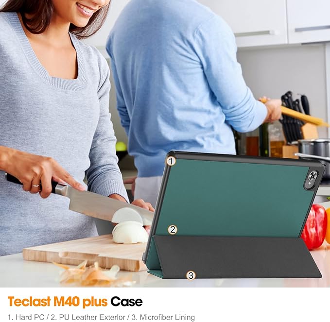 Case for TECLAST M40 Plus 2022 /P30S 10.1 inch Tablet, Folding Folio Ultra-Thin PU Leather Stand Case Cover for Teclast M40 Plus / P40HD / P30S 2022 Released Green