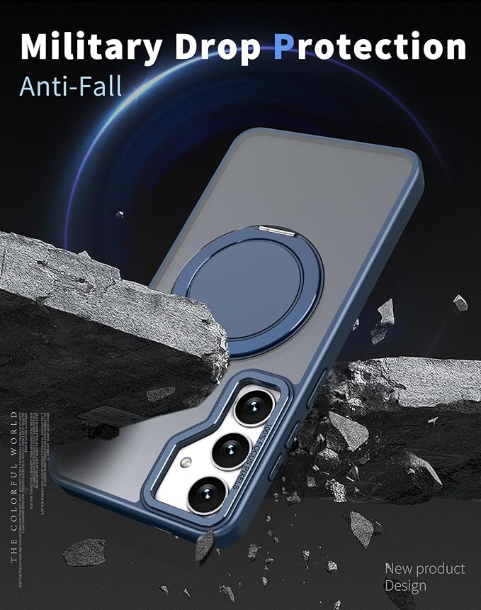 Magnetic Stand Case for Samsung Galaxy S23 6.1" [with 2 Screen Protectors] [360° Rotation Magnetic Stand] [Compatible with Magsafe] Military-Grade Drop Protection Case, Blue