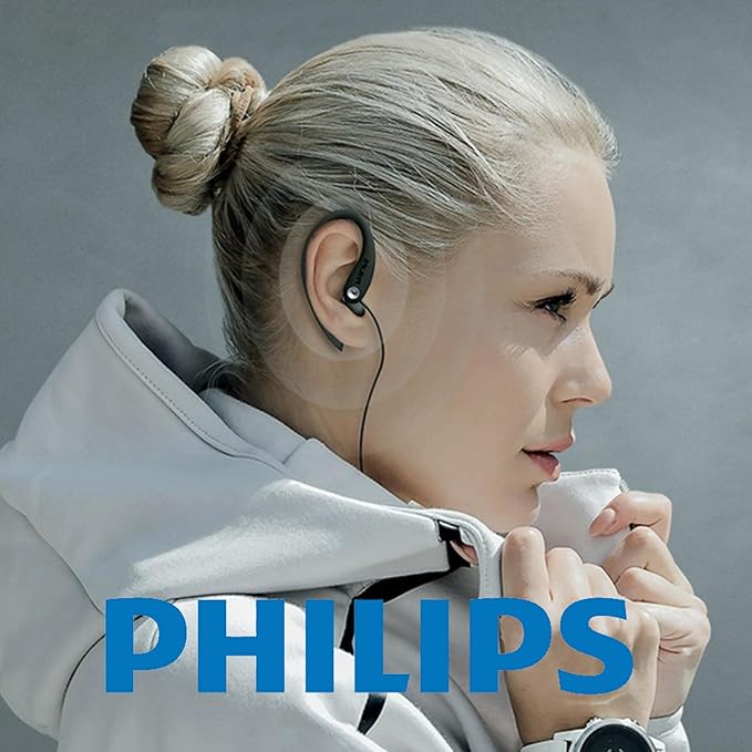 PHILIPS SHS3200BK/37 Flexible Earhook Headphones, Black