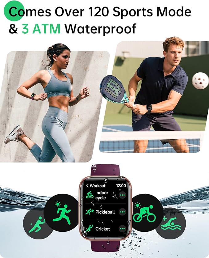 Smart Watches for Women and Men - Smart Watch Compatible for iPhone Android Phone,Alexa,Call & Notification Alerts,Heart Rate & Sleep Monitor,3 ATM Waterproof 1.83 Inches Fitness Tracker