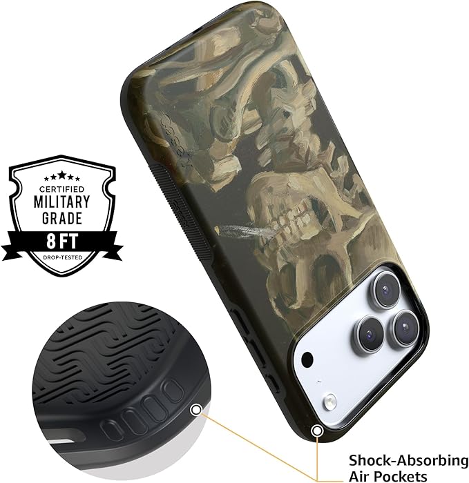 Casely iPhone 17 Pro Case | Van Gogh | Head of a Skeleton with a Burning Cig | Compatible with MagSafe | Bold Protective Design