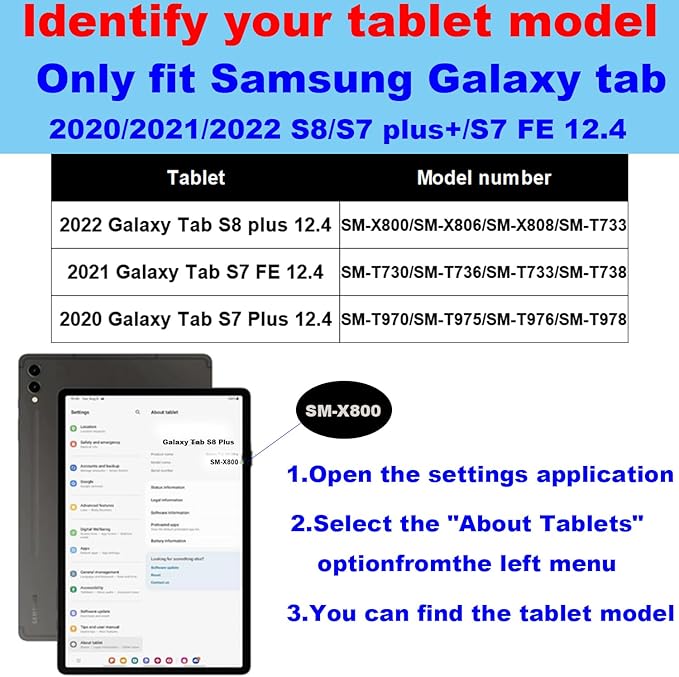 for Samsung Galaxy Tab S8/S7 Plus/S7 FE+ 12.4 inch Case with S Pen Holder 2020/2021/2022 Model(SM-X800/X806/T730/T736/T970/T975) Genuine Leather Cover Protective Shell,Auto Wake/Sleep.Red