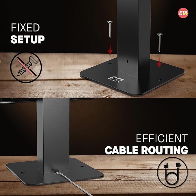 CTA Digital Sleek Rotating POS Desk Mount with Security Enclosure for iPad 10th Gen A16, iPad Air 11" M3 & M2, Pro 11", Galaxy Tab A7 & More - Black (PAD-RSDMB)