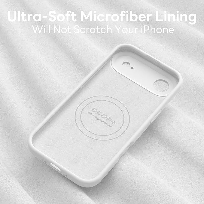 Vooii Magnetic Compatible with iPhone Air Case (Compatible with Magsafe) (Upgraded Camera Protection) Liquid Silicone Shockproof Full Body Protective Phone Cover for Women Men, White, 6.5"