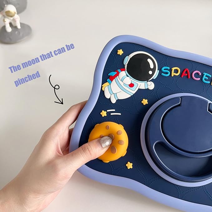 for Galaxy Tab A8 Case 10.5 Inch 2022 Kids Girls Cute 3D Kawaii Cartoon Silicone Cover with 360°Rotatable Stand Shoulder Strap Hand Grip Case for Tab A8 Tablet SM-X200/X205/X207(Star)