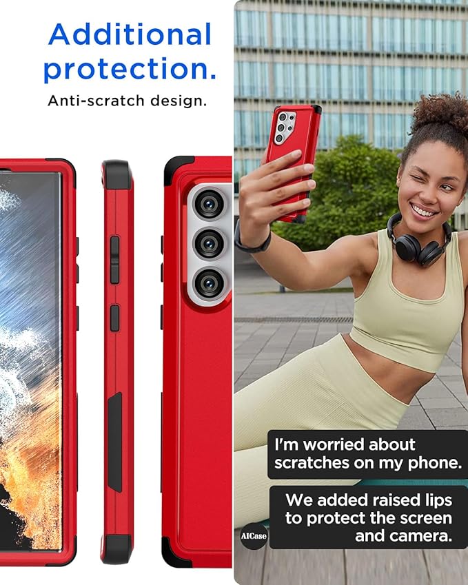 AICase for Samsung Galaxy S25 Ultra Case,3-Layer Heavy Duty Pocket-Friendly Rugged Durable Military Grade Protection Shockproof/Drop Proof/Dust Proof Protective Cover for Galaxy S25 Ultra 2025_5