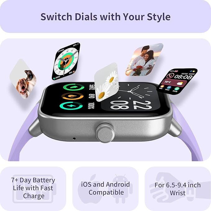 Gydom Smart Watches for Women, Alexa Built-in, 1.8" Activity Fitness Tracker, Make/Answer Call, Heart Rate/Sleep/SpO2 Monitor, Pedometer, IP68 Waterproof Watch for Android iPhone, 101+ Sport Modes