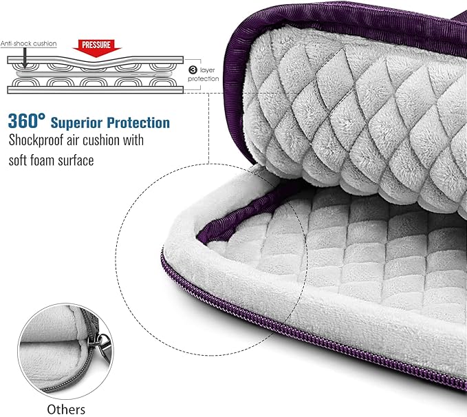 FINTIE 11 Inch Tablet Sleeve Case, Briefcase Shoulder Bag for 11" iPad (A16) 2025, Air M3 M2 2025/2024, 10.9" iPad 10th Gen, 10.9" Air 5/4, Galaxy Tab, Purple