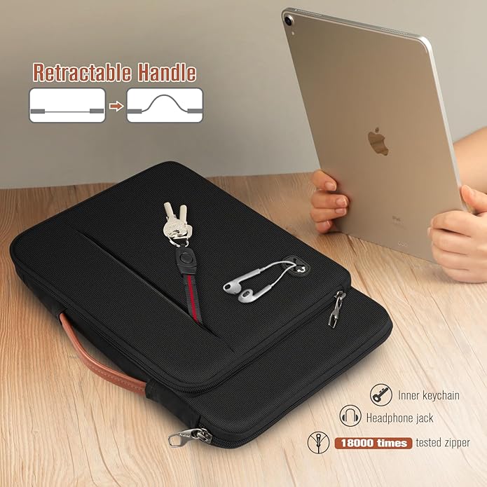 FINPAC 12.9-13 Inch Tablet Laptop Sleeve Case, Briefcase Shoulder Bag for MacBook Pro, MacBook Air, iPad Pro/Air 12.9-13