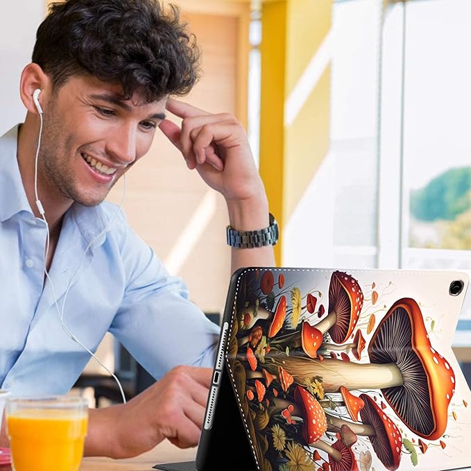 Case for Samsung Galaxy Tab A9 Plus 11 inch 2023，Slim Fit Foldable Standing Cover Case with Auto Sleep/Wake for Galaxy Tab A9+ 11’2023 (SM-X210/X216/X218)，Fantasy Mushroom