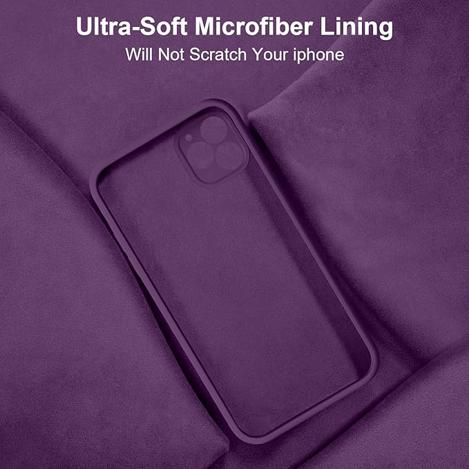 Vooii Compatible with iPhone 11 Pro Case, Upgraded Liquid Silicone with [Flat Edges] [Camera Protection] [Soft Anti-Scratch Microfiber Lining] Phone Case for iPhone 11 Pro 5.8 inch - Grape