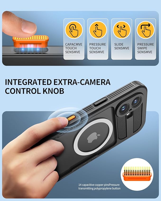 Lanhiem Magnetic for iPhone 16 Case, IP68 Waterproof Dustproof Case, [Compatible with Magsafe] [Built-in Screen Protector] Full Body Heavy Duty Rugged Phone Cover 6.1 inch, Black/Clear