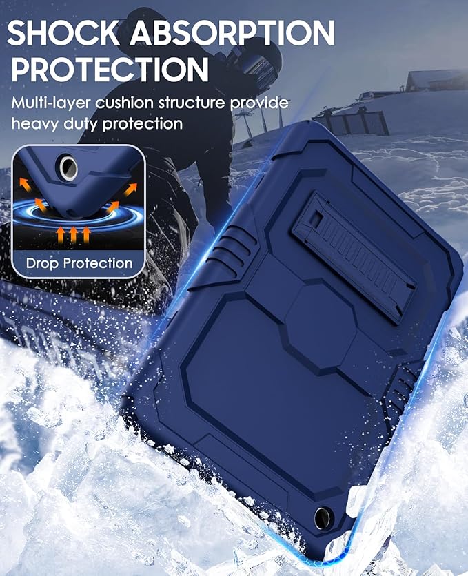 OKP Case for New Samsung Galaxy Tab A9+/ A9 Plus 11 Inch 2023 (SM-X210/X216/X218), Heavy Duty Shockproof Rugged 11" Galaxy A9+ Tablet Protective Cover with Kickstand for Kids Boys Girls, Navy Blue