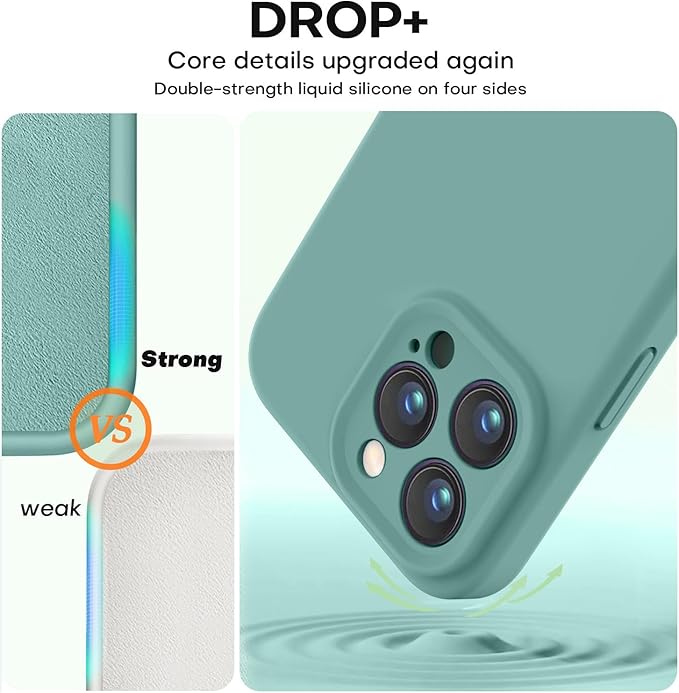 Vooii Compatible with iPhone 16 Pro Case, Liquid Silicone Upgrade [Camera Protection] [Soft Anti-Scratch Microfiber Lining] Shockproof Phone Case for iPhone 16 Pro 6.3 inch - Pine Green