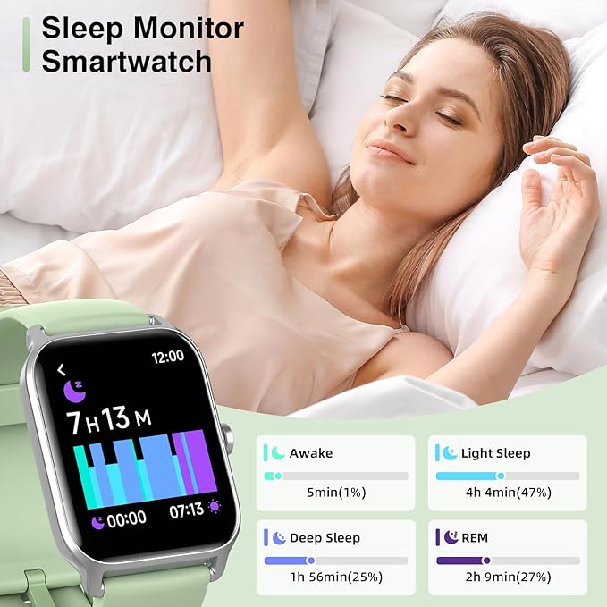 Smart Watches for Women Men, 2025 Smartwatch 1.8'' Alexa Fitness Tracker Smart Watch Compatible for Android iPhone with Bluetooth Call (Answer/Make), IP68 Waterproof Heart Rate/Sleep/SpO2 Monitor 110+