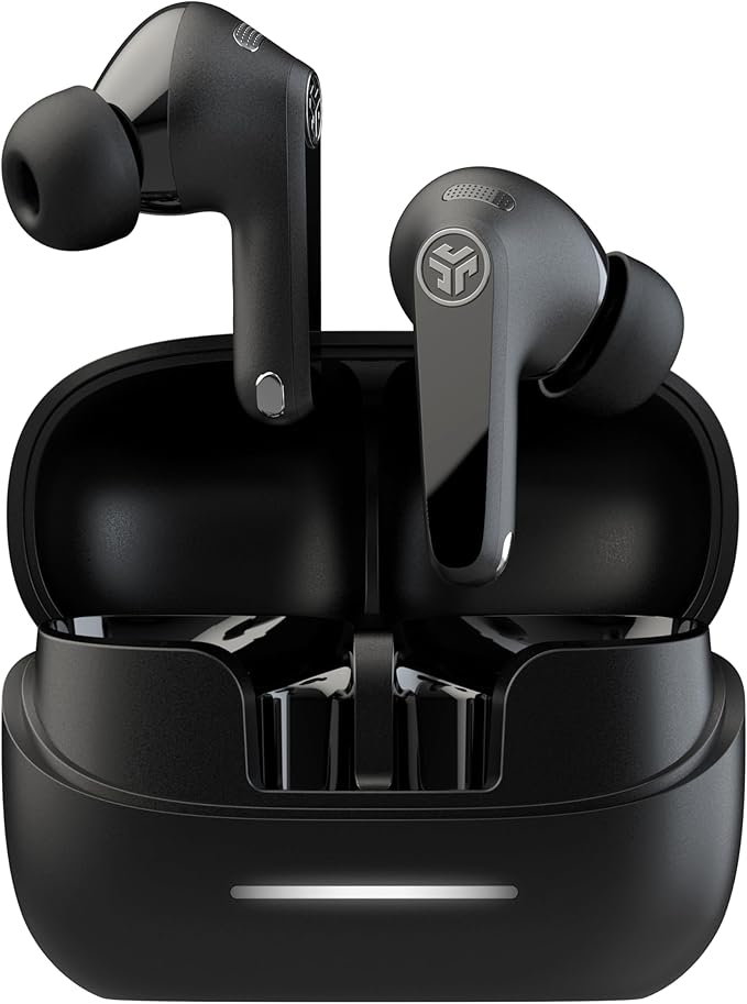 JLab JBuds Pods ANC True Wireless Bluetooth Earbuds, Hybrid Active Noise Canceling, 56+ Hours Playtime, Clear calls, Custom Sound via App, Wireless Charging, Bluetooth Multipoint, Be Aware Mode, Black
