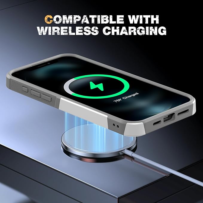 Diaclara Designed for iPhone 12 Pro Max Case, [with Privacy Screen Protector] [Anti Spy] [Military Grade Drop Protection] Heavy Duty Full-Body Shockproof Phone Case, White