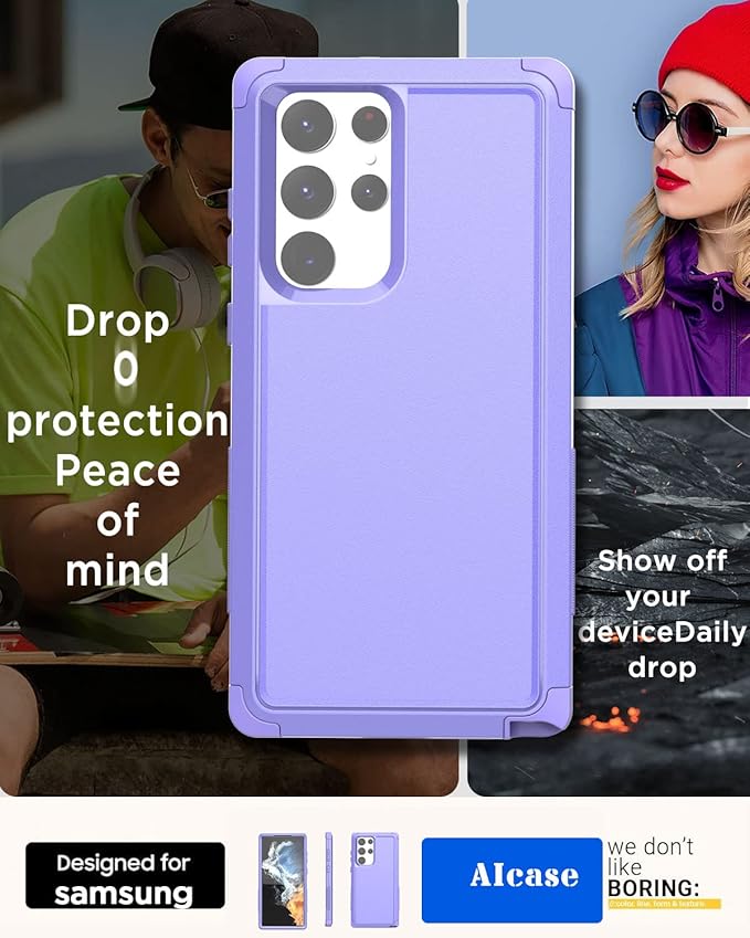 AICase Protective Cover Phone Case for Samsung Galaxy S22 Ultra/Heavy Duty, 3-Layer, Rugged, Pocket-Friendly, Durable, Military Grade Protection, Shockproof, Drop Proof, Dust-Proof, 6.8"