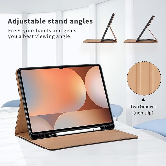 Case for Samsung Galaxy Tab S10 Ultra 2024/S9 Ultra 2023 14.6-Inch, Model SM-X920/X926B/X910/X916B, PU Leather Business Folio Cover with S Pen Holder and Pocket, Blue