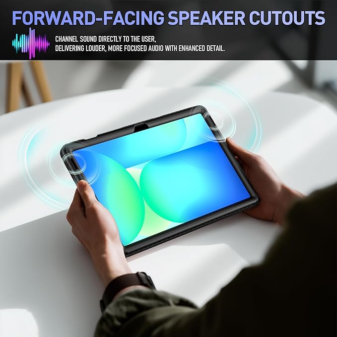 Poetic TurtleSkin Case for Samsung Galaxy Tab S10 Lite/Tab S10 FE/Tab S9 FE | Fan Edition 10.9 inch Case with S Pen Holder, Heavy Duty Shockproof Kids Friendly Protective Silicone Cover, Black