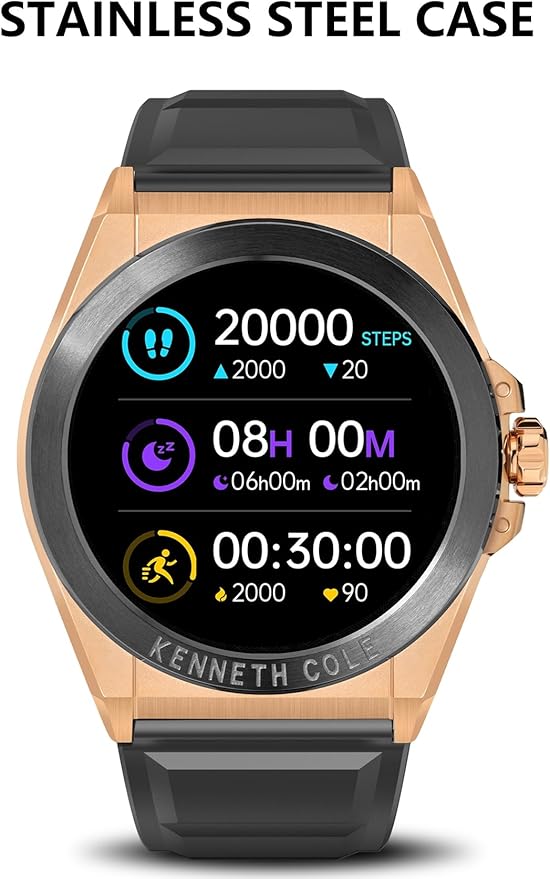 BRIBEJAT Smart Watch for Men, HD 1.32'' Stainless Steel Case Smartwatch, Waterproof Fitness Tracker Pedometer SpO2/Heart Rate/Sleep Monitor, Activity Tracker Compatible with iOS Android Phone