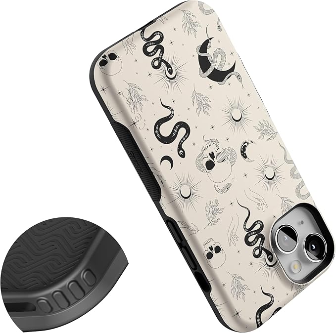 Casely iPhone 14 Case | No Further Explanation | Snakes & Skulls | Compatible with MagSafe | Bold Protective Design