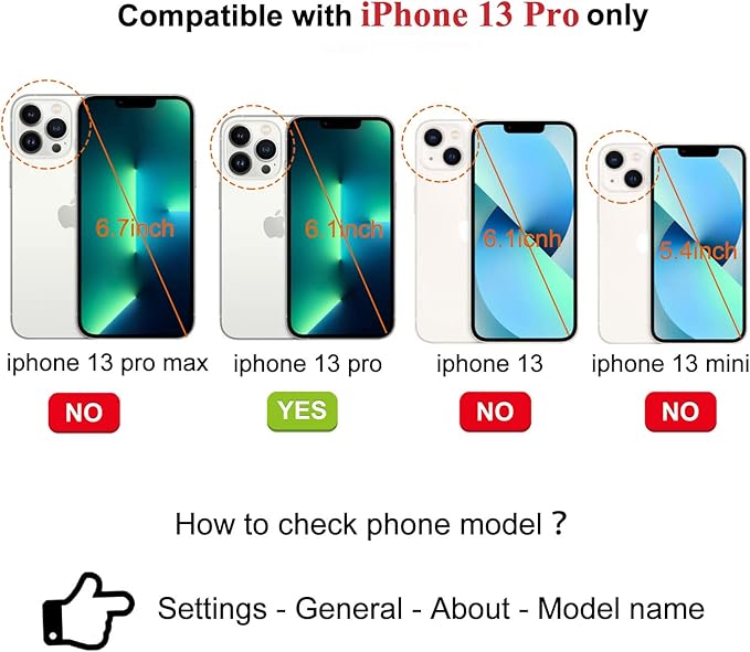 TwoHead for iPhone 13 Pro Wallet Case with Card Holder & Detachable Magnetic Phone Case, PU Leather Shockproof Protective Cover,Wrist Strap(Dream Blue)