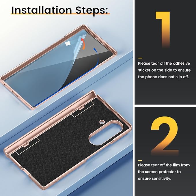 VEGO for Galaxy Z Fold 7 Case with Stand, Built-in Screen Protector [Anti-Peeping] [Hinge & Camera Protection] Rugged Full Cover Military Grade Shockproof Anti-Drop Phone Case for Z Fold 7 -Rose Gold