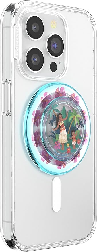 PopSockets Phone Grip for MagSafe with Kickstand, Magnetic Stand, Swappable Top, Secure Hold for iPhone MagSafe Cases, Phone & Tablet Grip, Moana - Ocean Sisters