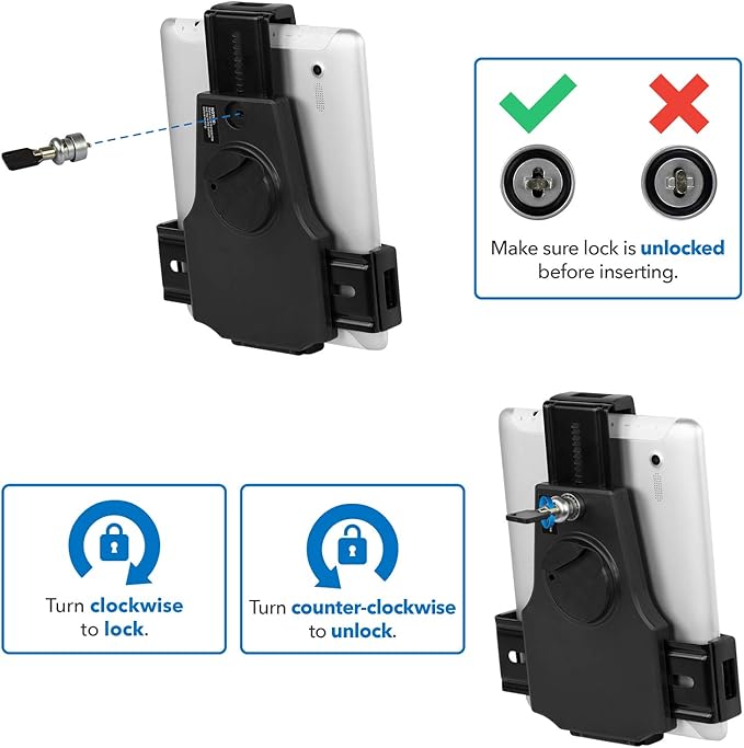 Mount-It! Anti-Theft Universal Tablet Floor Stand Kiosk – Height Adjustable Kiosk Floor Stand - Locking Tablet Mount Stand for iPad, Galaxy, Surface Go & Other 7.9"- 10.9" Tablets