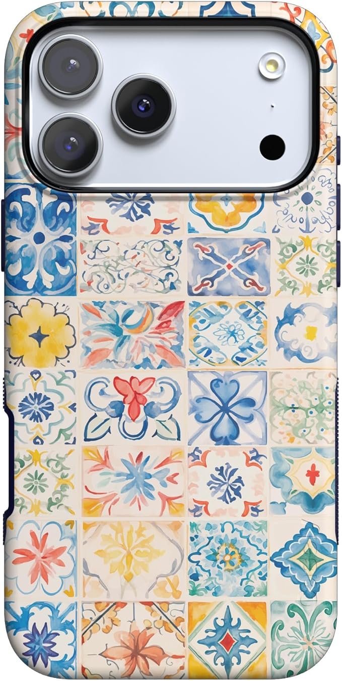 Casely iPhone 17 Pro Case | Tuscan Tiles | Dolce Vita | Compatible with MagSafe | Bold Protective Design