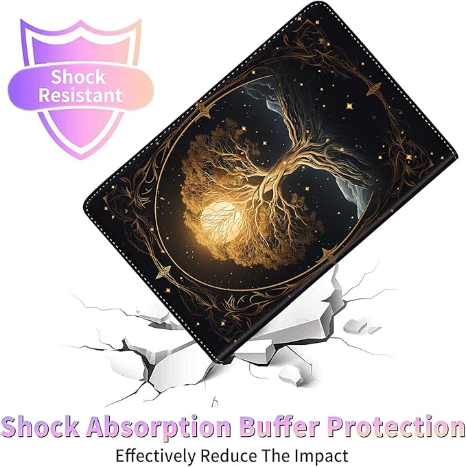 Case for Galaxy Tab A9 Plus ， Auto Sleep/Wake Multi-Angle Viewing Slim Folio Stand Cover for Samsung Galaxy Tab A9+/A9 Plus 11 Inch 2023 (SM-X210/X216/X218), Abstract Tree