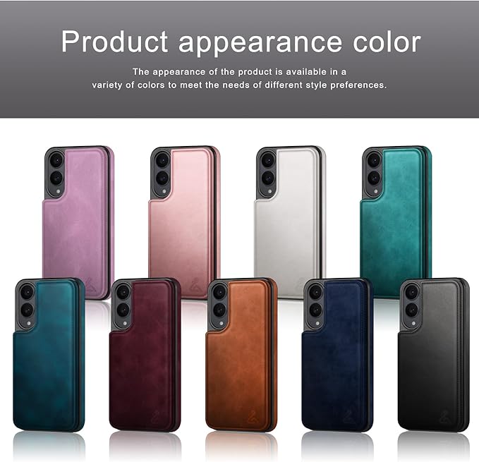 DJDUCK Designed for Samsung Galaxy S25 Edge Case Wallet with Card Holder, [Magnetic Clasp Cover] [RFID Blocking Leather Protection] Shockproof Women Men Cases for Samsung S25 Edge Blue Green