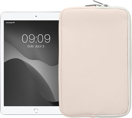 kwmobile Neoprene Pouch Compatible with 8"-8,4" Tablet - Universal Sleeve Case Cover with Zipper for Tablet - White