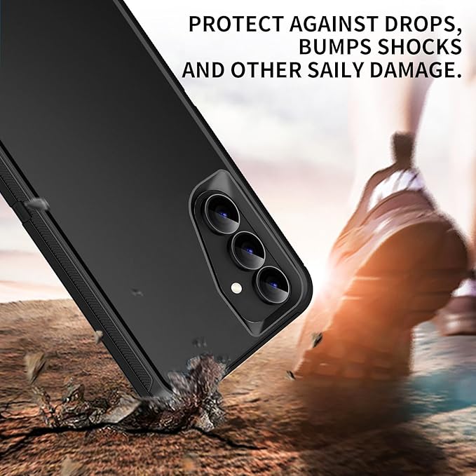 for Galaxy S24 FE 5g Case,Shockproof Dropproof Dustproof 3-Layer Full Body Protection Rugged Heavy Duty High Impact Hard Cover Case for Galaxy S24 FE 6.7 inch,Black