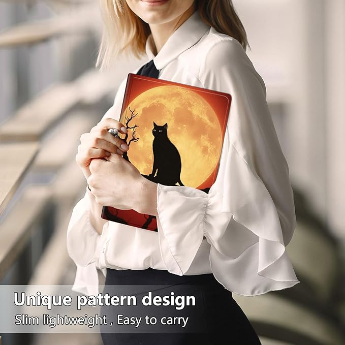 Slim Case for Samsung Galaxy Tab S10 FE / S9 FE 5G 10.9" & Tab S9 11", PU Leather Protective Cover, Multi-Angle Stand, Auto Sleep/Wake, Lonely Cat