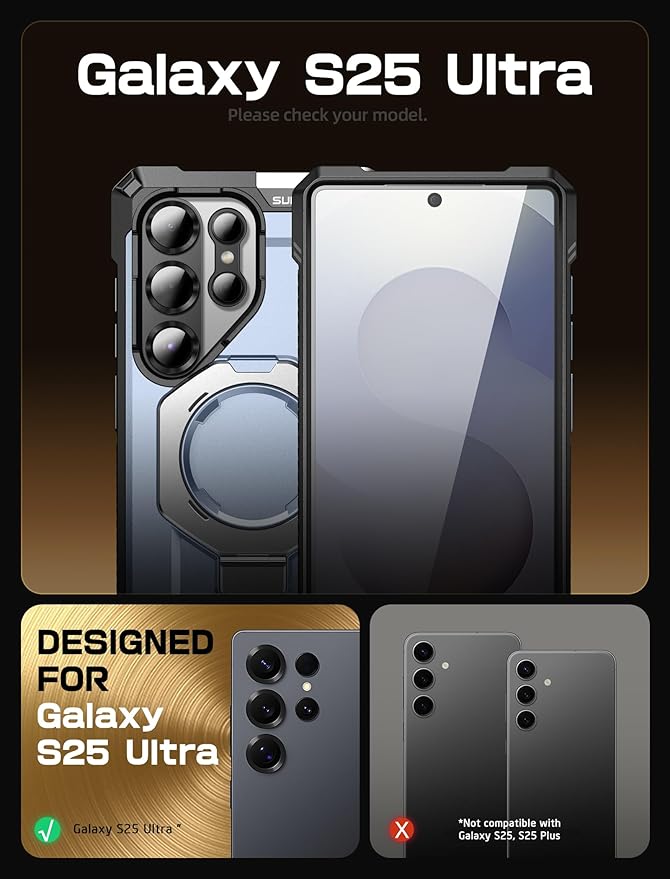 SUPCASE for Samsung Galaxy S25 Ultra Case with Stand (Unicorn Beetle Grip), [S Pen Friendly] [Compatible with MagSafe] [Military-Grade Protection] Magnetic Phone Case for S25 Ultra 6.9 Inch, Tilt