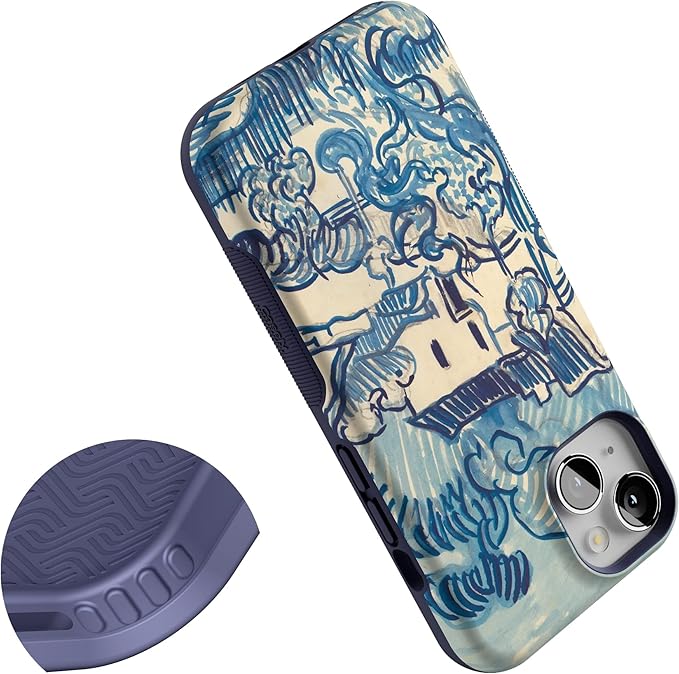 Casely iPhone 14 Case | Van Gogh | Landscape with Houses Phone | Compatible with MagSafe | Bold Protective Design