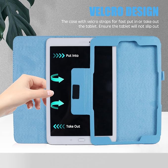 Slim Leather Case for Samsung Galaxy Tab A7 Lite 8.7'' 2021 (SM-T220 T225 T227), Multi-Angle Stand Full-Protective Tablet Cover Book Case with Stylus Pen,Screen Film (Sky Blue)