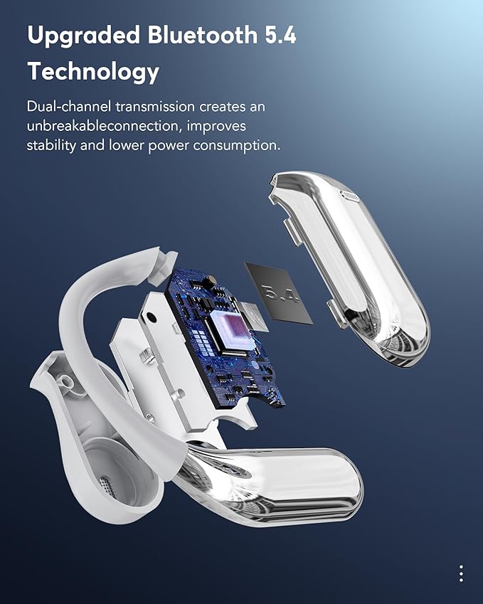 AI Language Translation Earbuds, Bluetooth 5.4 Headphones Translator for 144 Languages & Accents, OWS LCD Touch Screen Real-Time Earphones Fit iOS and Android Ideal for Travel Business Learning,Silver