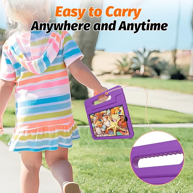 for Lenovo Tab M9 Case, New Kids Heavy Duty Cover with Convertible Handle Stand for Lenovo Tab M9 9.0 Inch 2023, Purple