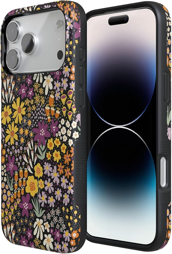 Casely iPhone 17 Pro Case | Falling for You | Plum Floral | Compatible with MagSafe | Bold Protective Design