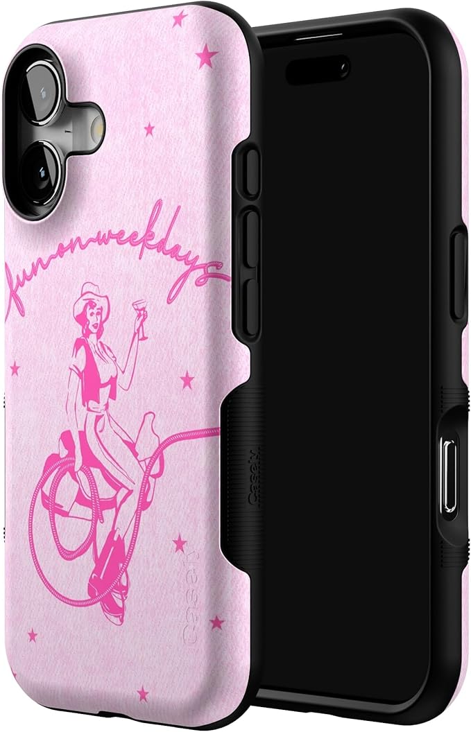 Casely iPhone 17 Case | Denim Cowgirl | Fun on Weekdays | Bold Protective Design | Compatible with MagSafe
