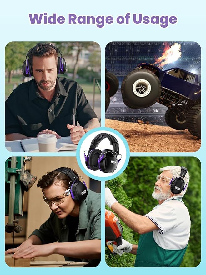 Dr.meter Ear Protection for Gun Range, 31dB SNR Noise Reduction Safety Ear Muffs, Hearing Protective Noise Cancelling Headphones for Autistic Kids Adults Earmuff for Mowing Monster Jam