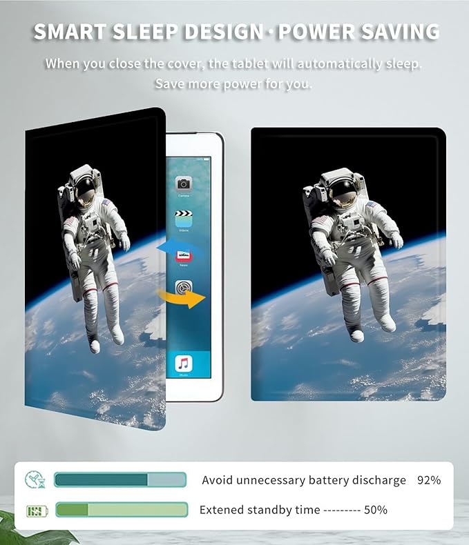 Case for Microsoft Surface Pro X (2021/2020/2019) 13 Inch PU Leather Slim Lightweight Multiple Angles Stand Smart Cover with Auto Wake/Sleep for New Surface Pro X 2021, Space-Man Universe